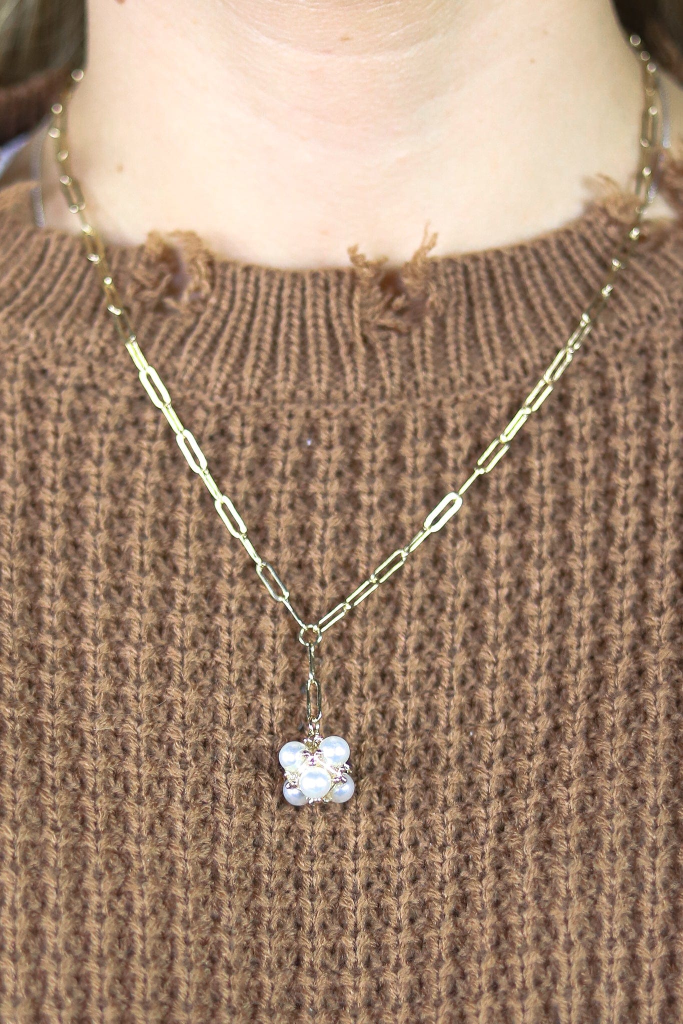 Pearl Cluster Chain Necklace