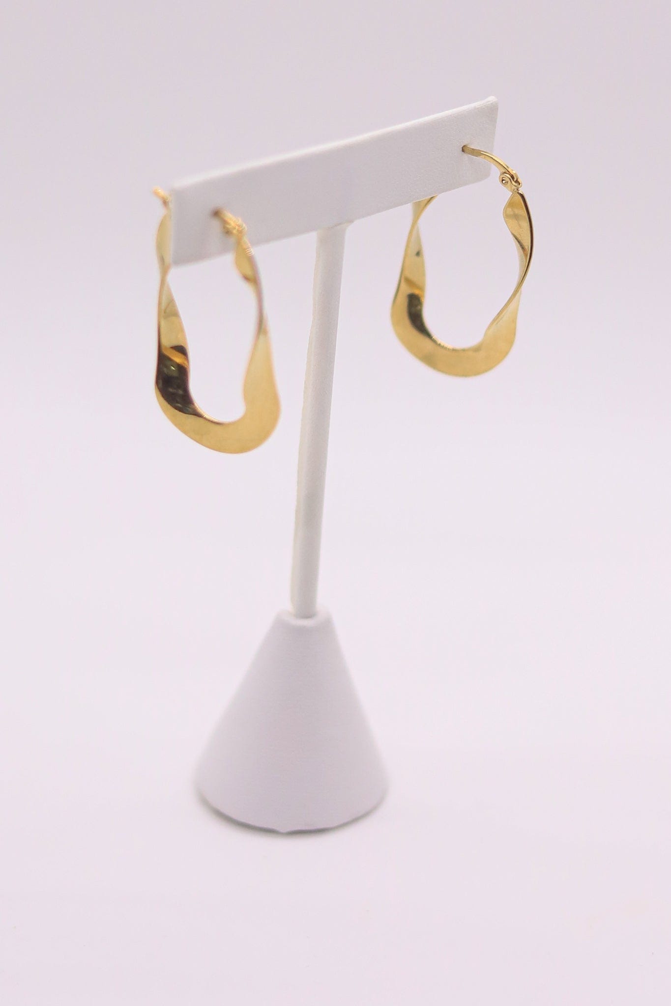 Gold Twist Hoop Earring