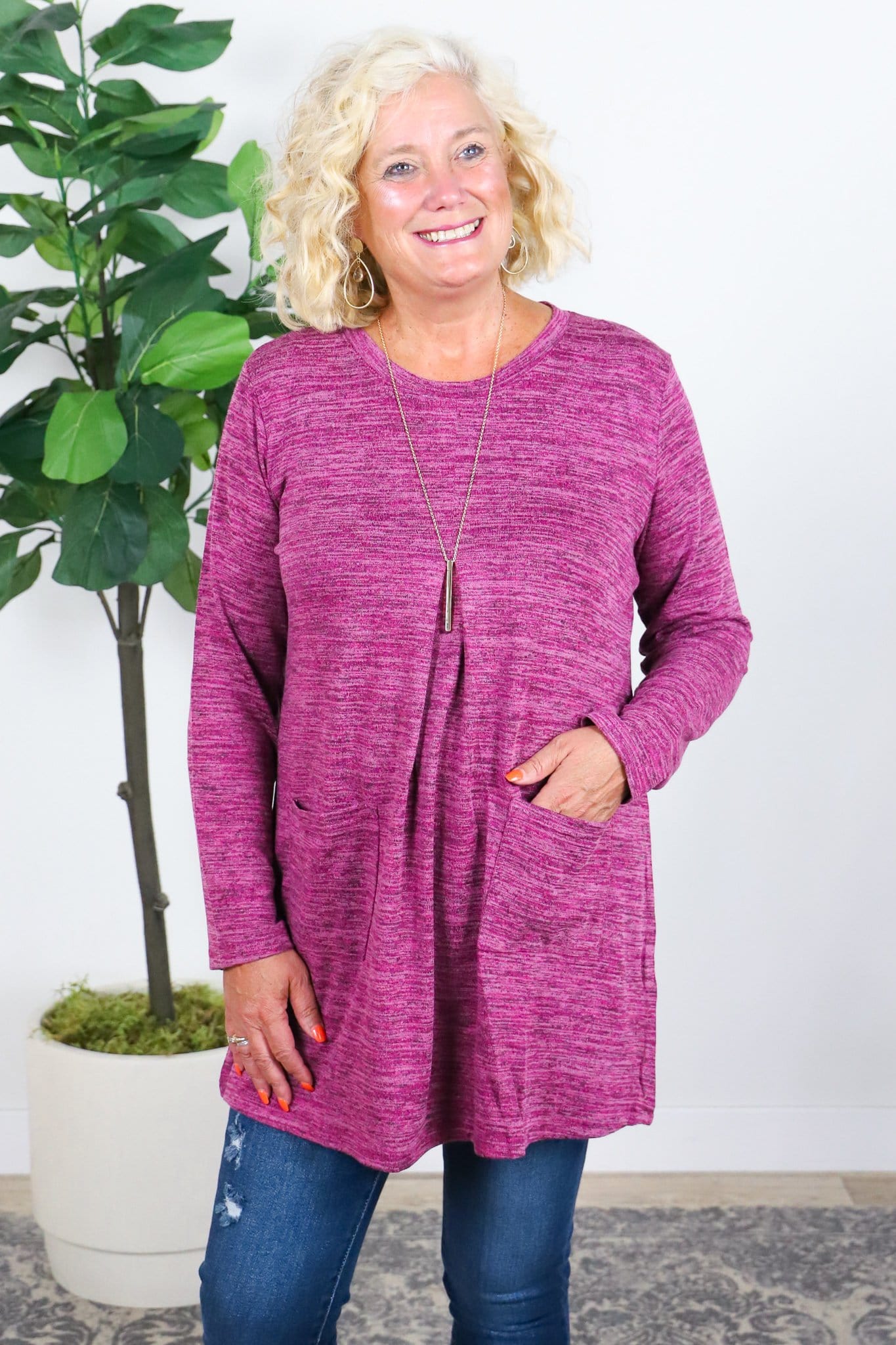 Heathered Tunic Top
