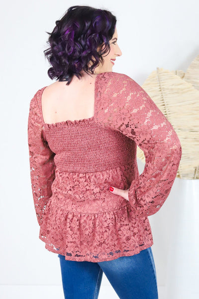 Lace Smocked Top