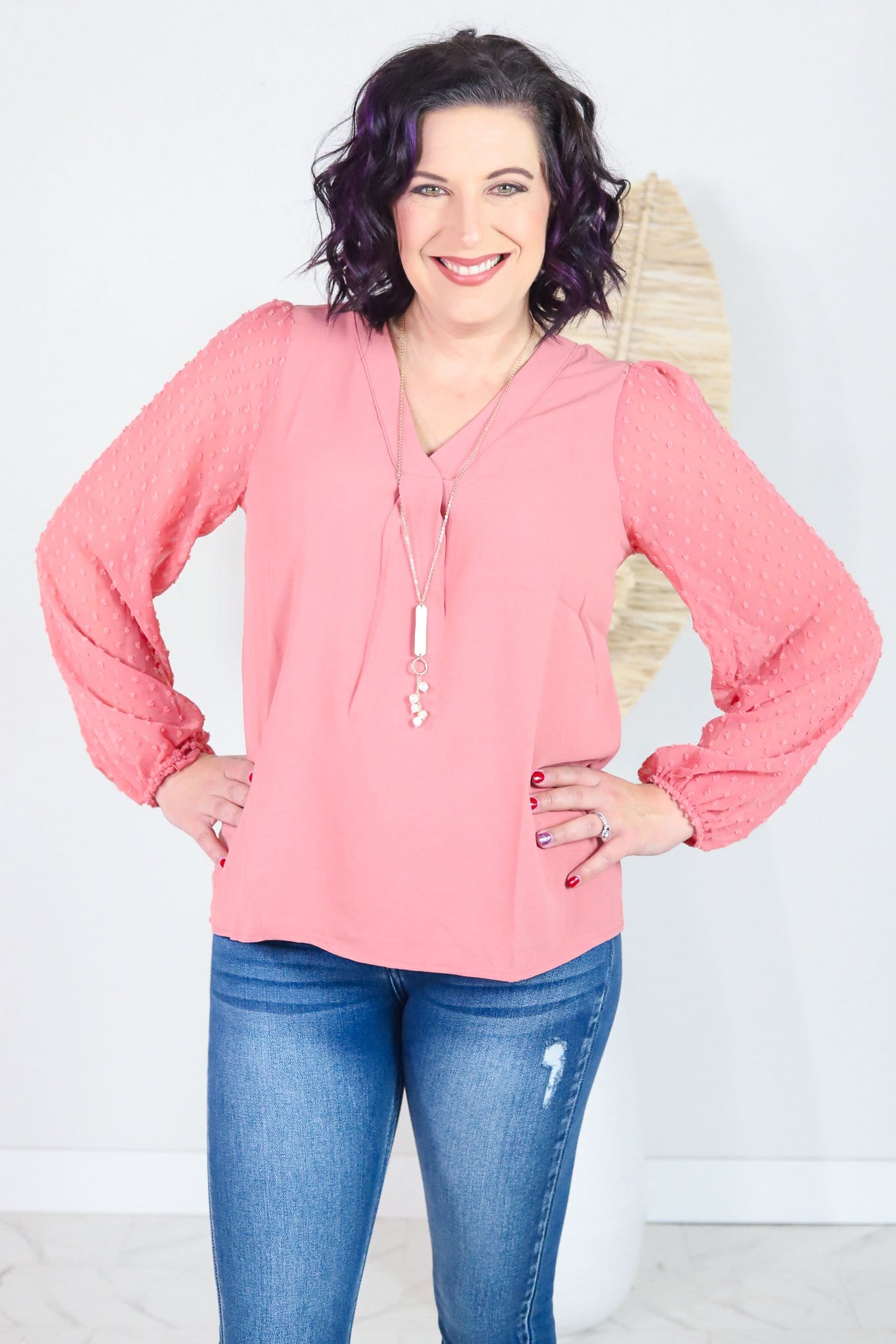 Swiss Dot Chiffon Blouse