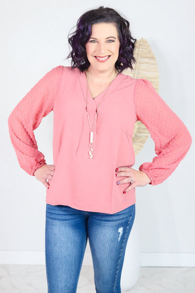 Swiss Dot Chiffon Blouse