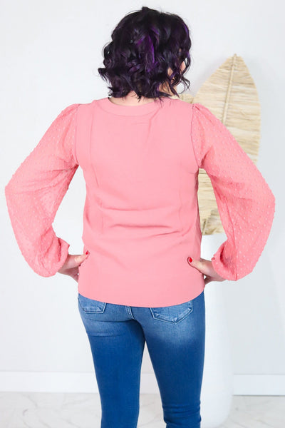 Swiss Dot Chiffon Blouse
