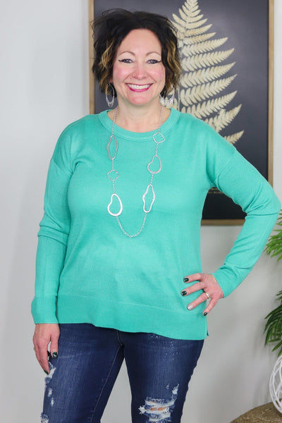 Sage Basic Cozy Sweater