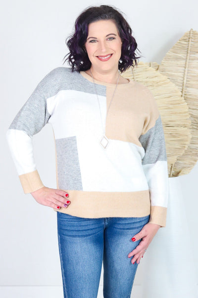 Color Block Neutral Mix Sweater