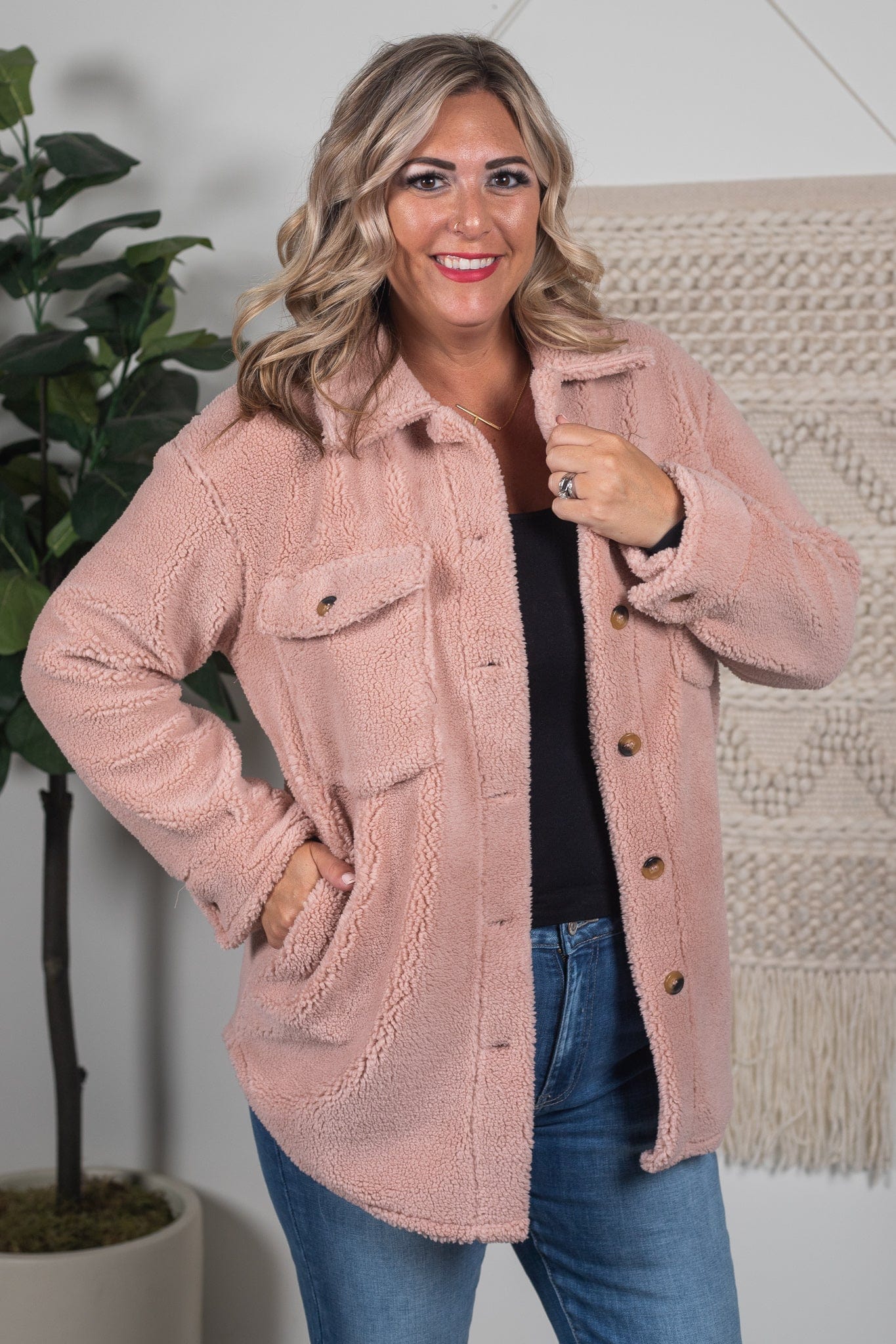 Blush Teddy Bear Shacket