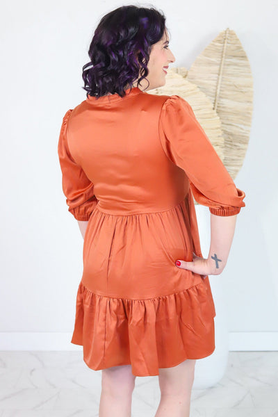 Copper Sheen Swing Dress