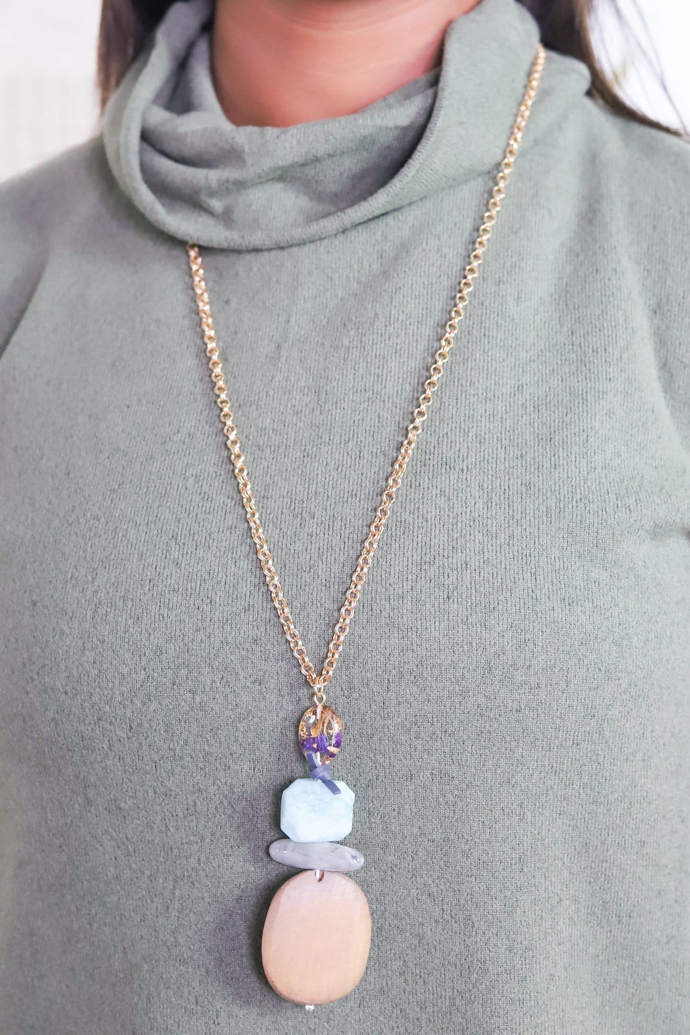 Beach Stone Pendant Necklace