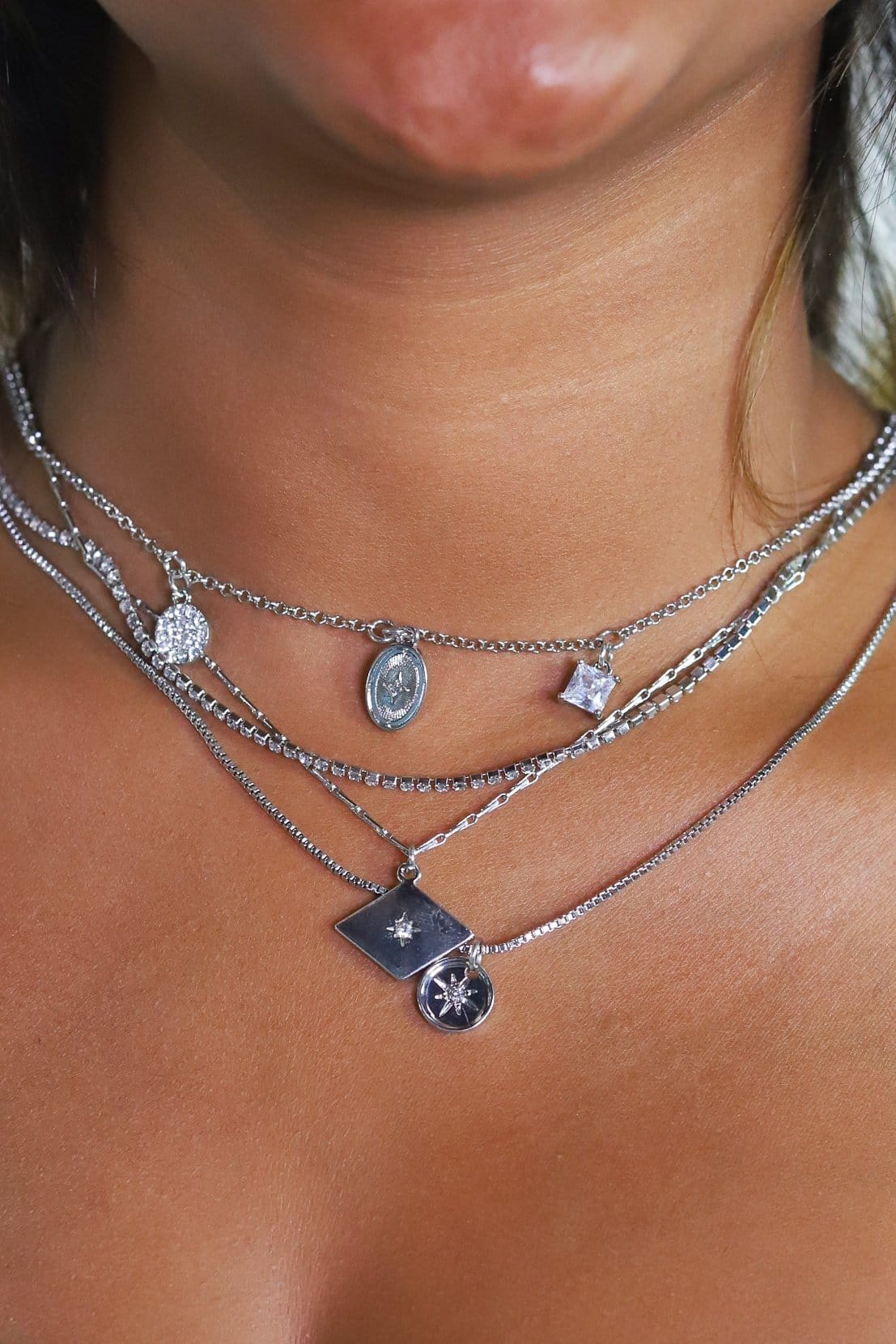 Silver Party Layer Necklace