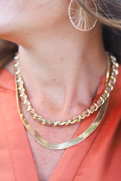 Chain with Leather Detail