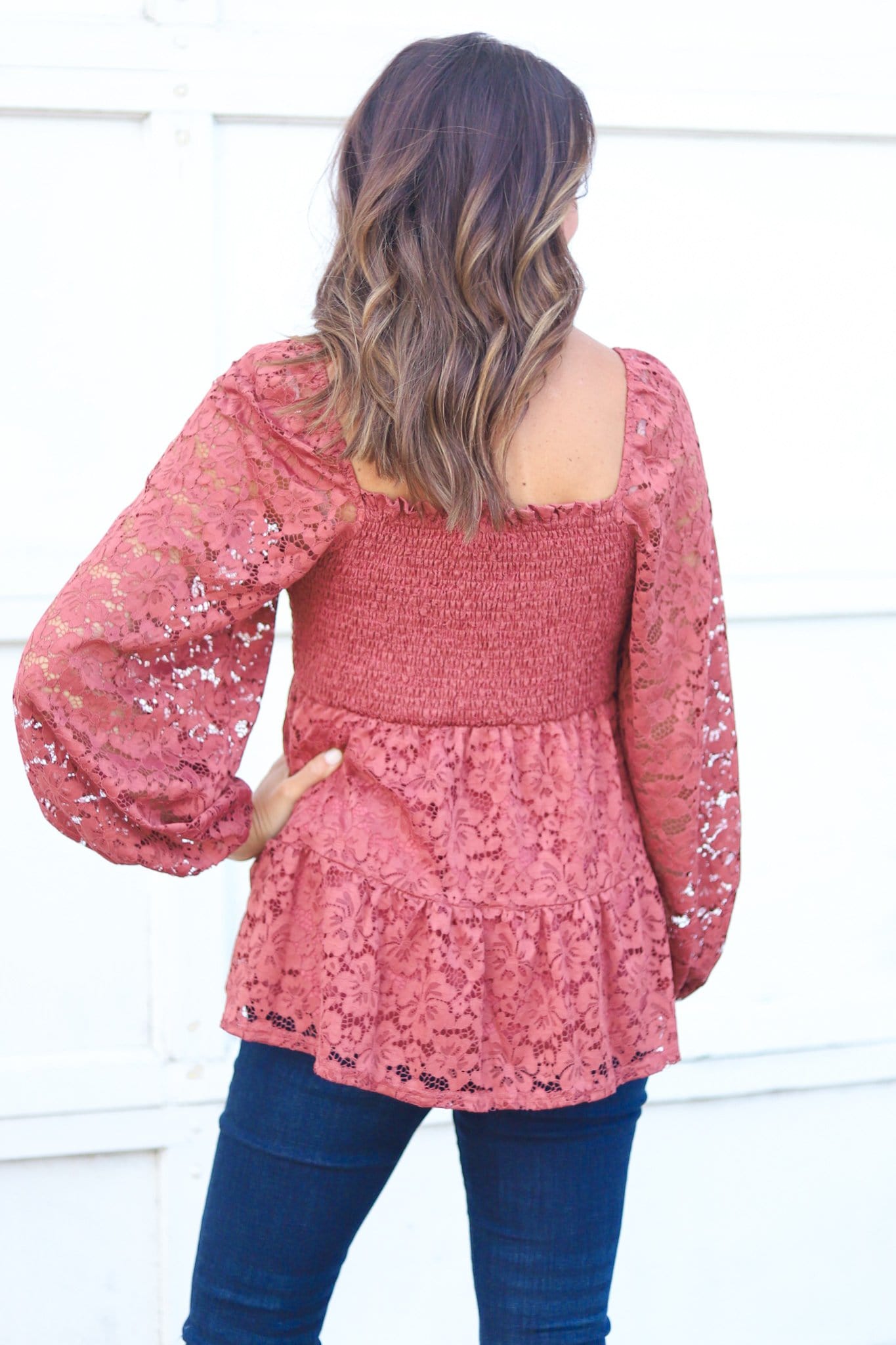 Lace Smocked Top