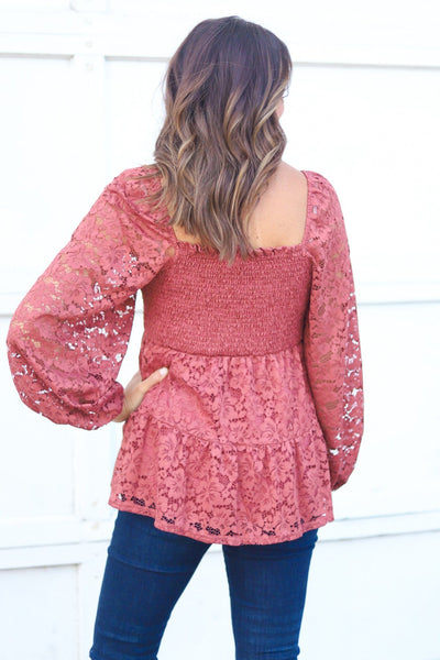 Lace Smocked Top