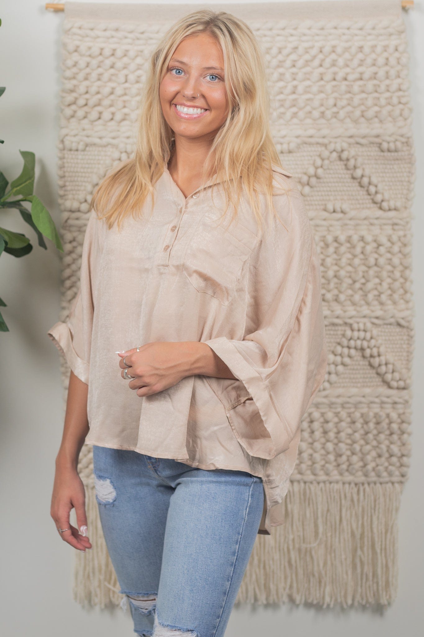 champagne shimmer top