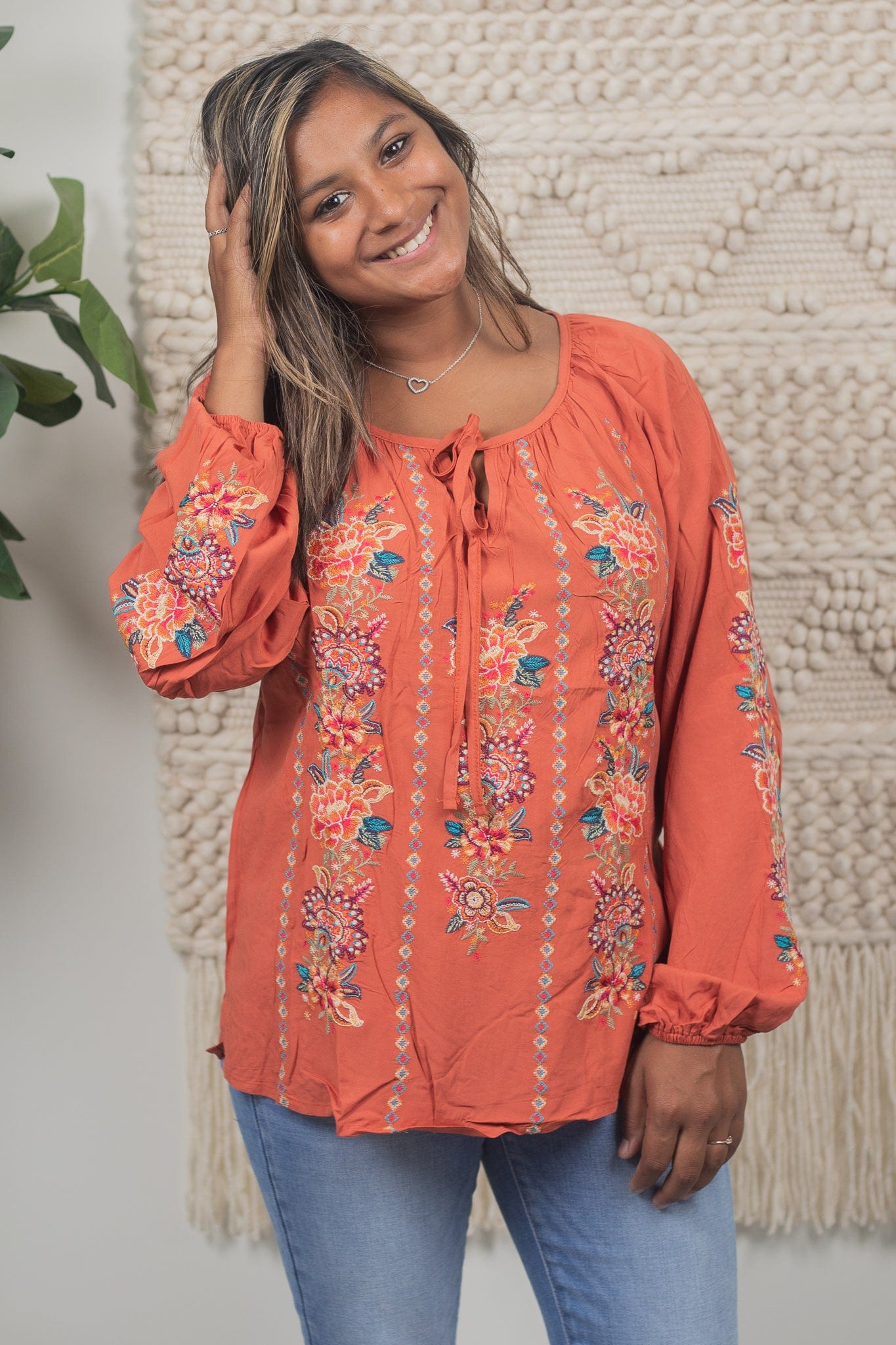 embroidered top