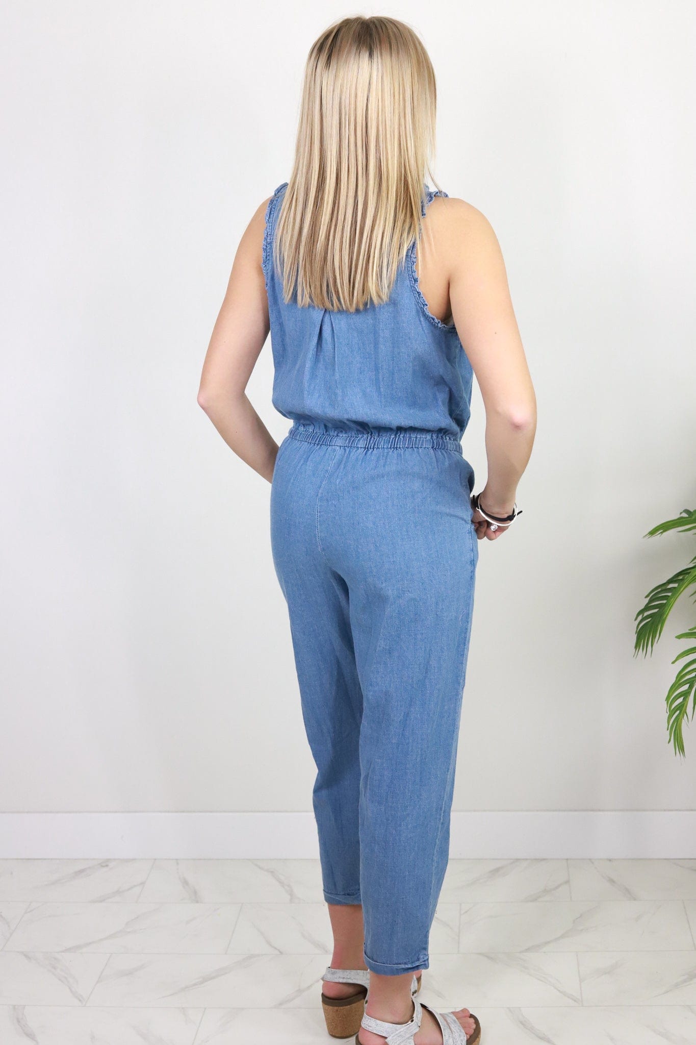 Washed Chambray Jumpsuit