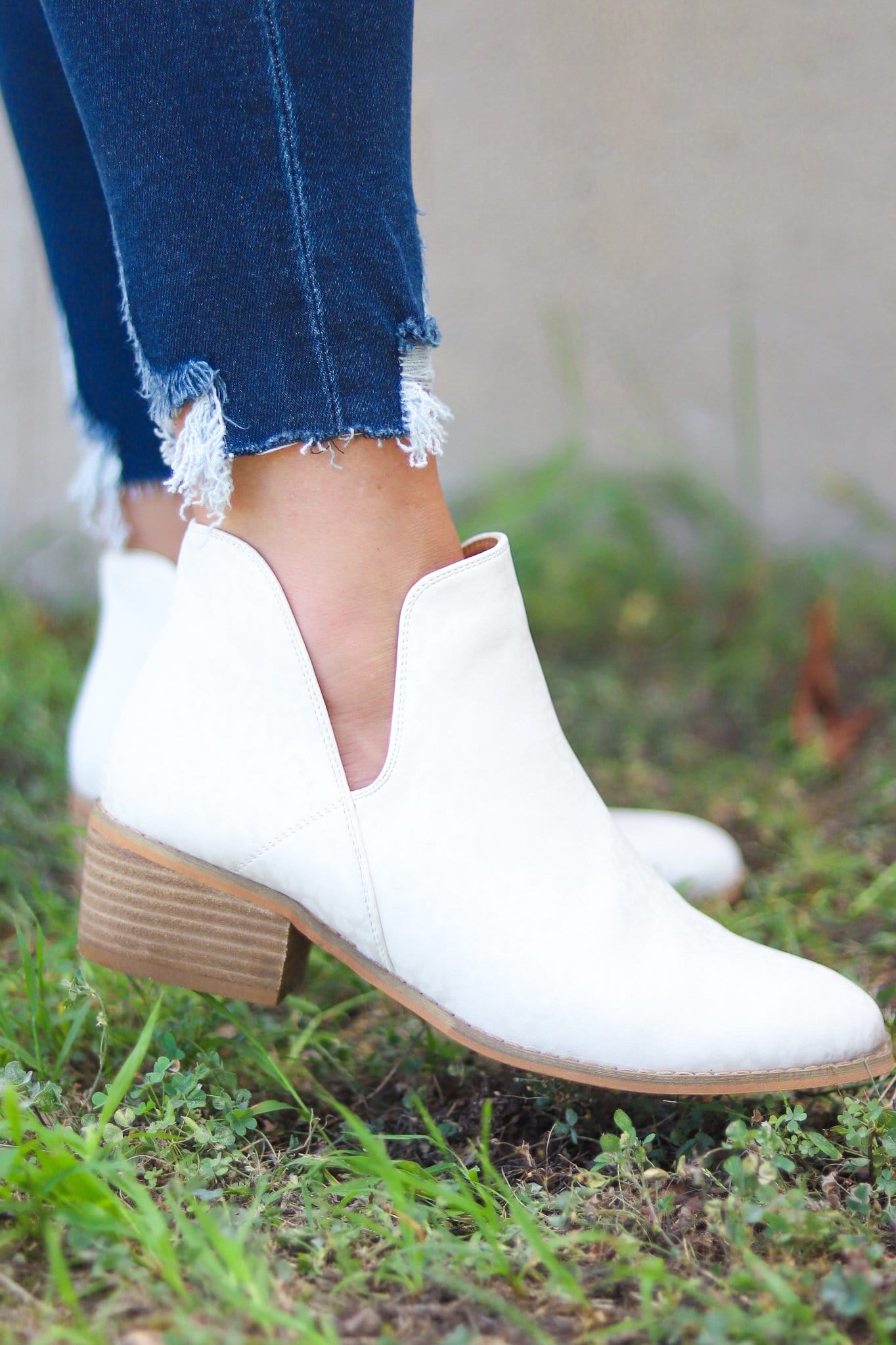 Wayland White Leopard Bootie