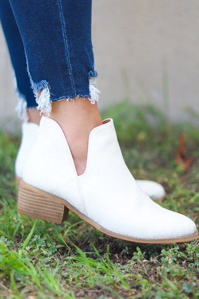 Wayland White Leopard Bootie