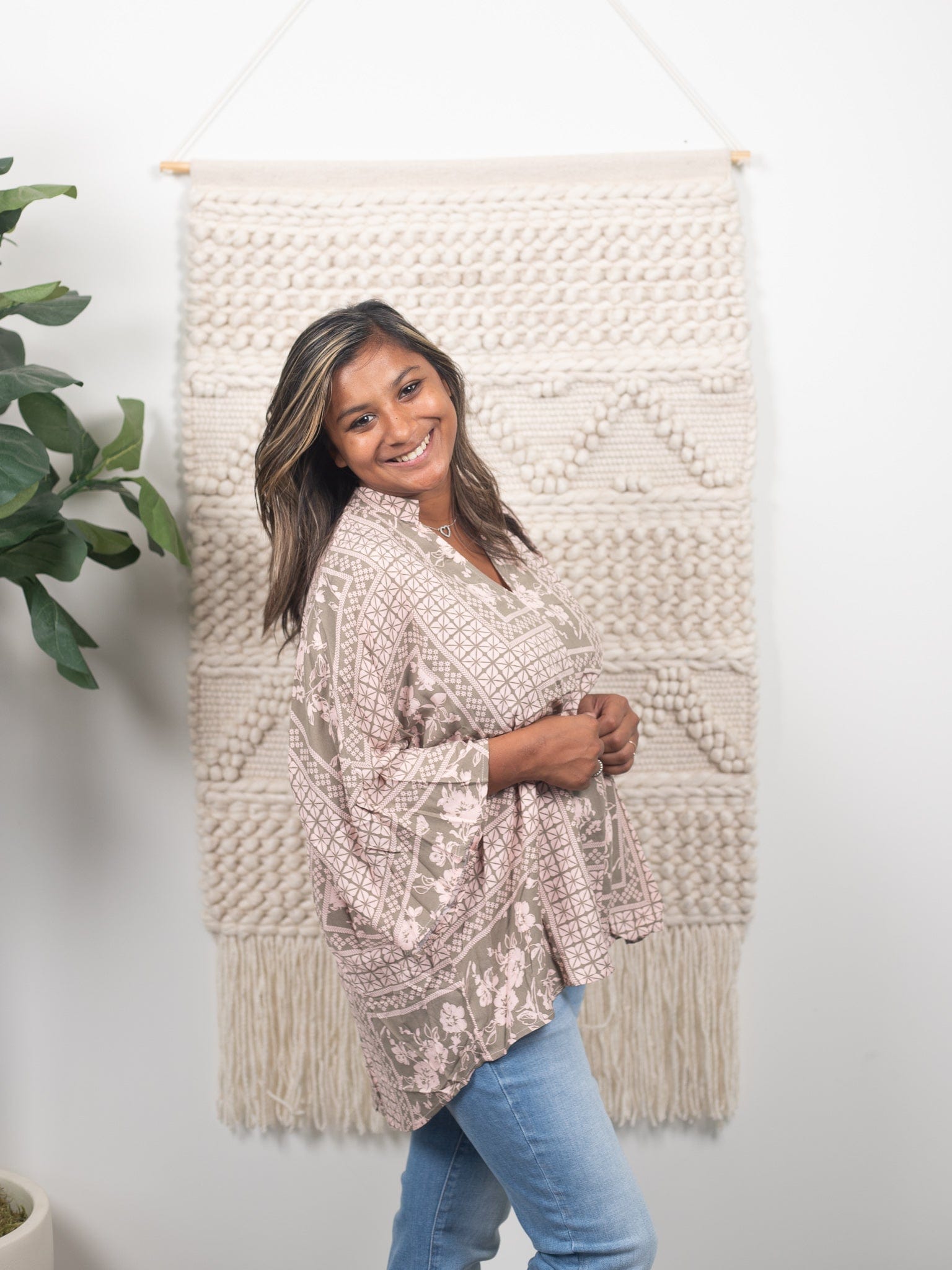 blush and sage top