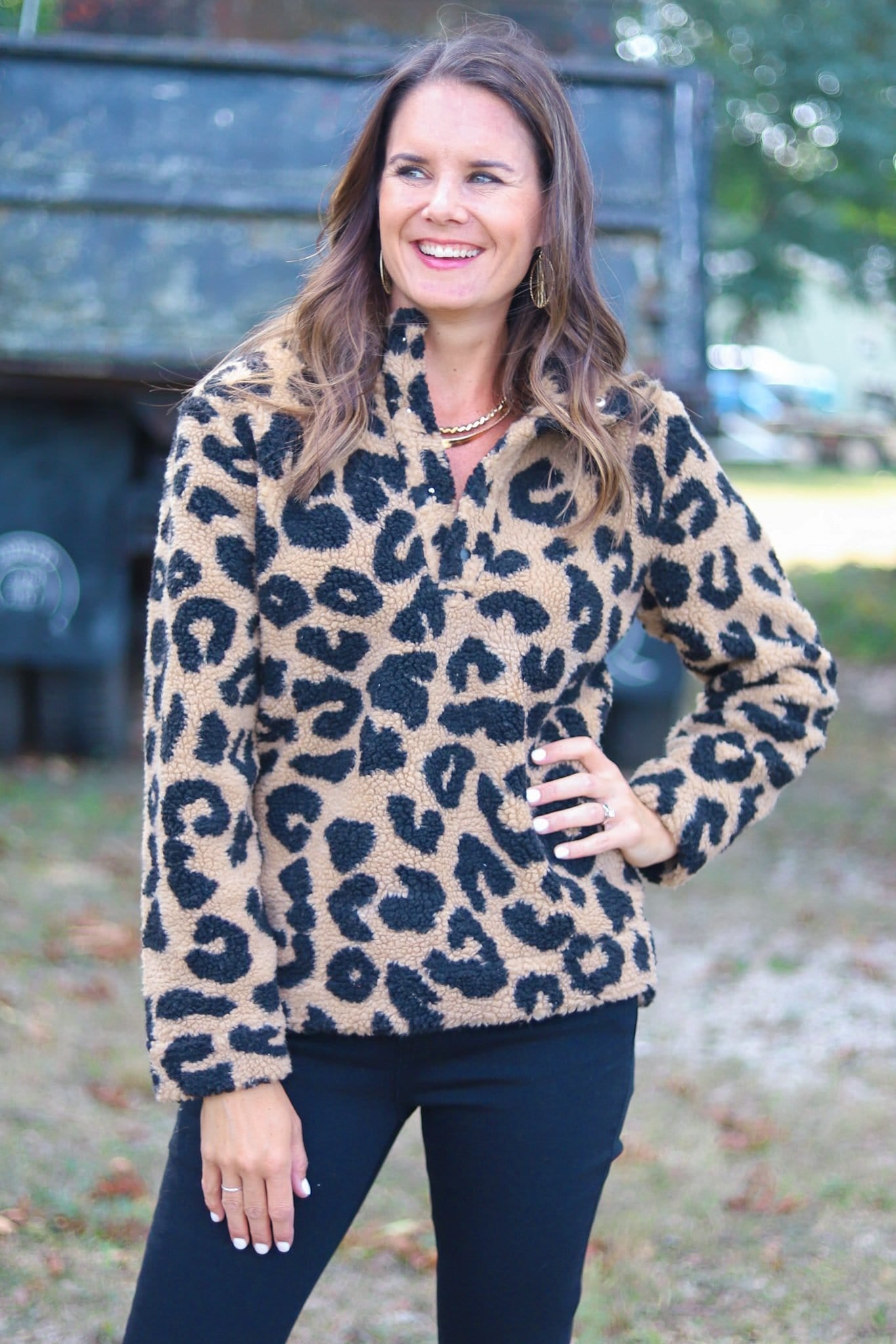 Brady Leopard Sherpa Pullover