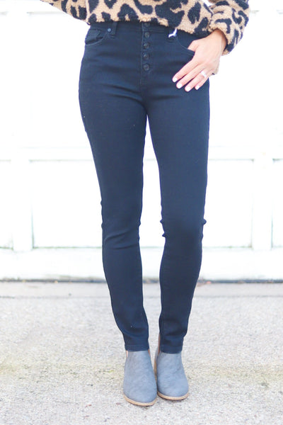 Black Gemma High Rise Super Skinny