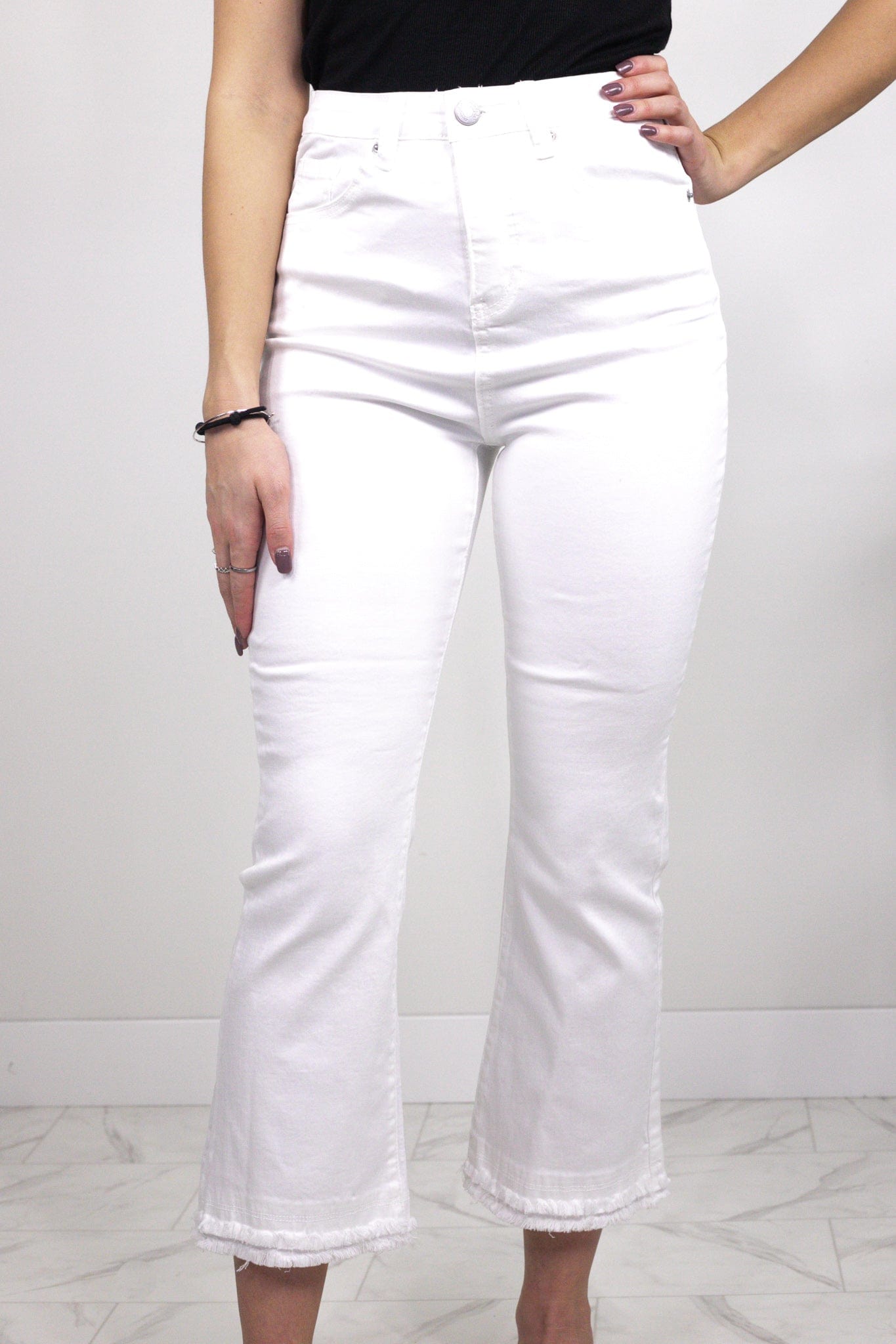 White Jodie Fringe Jeans