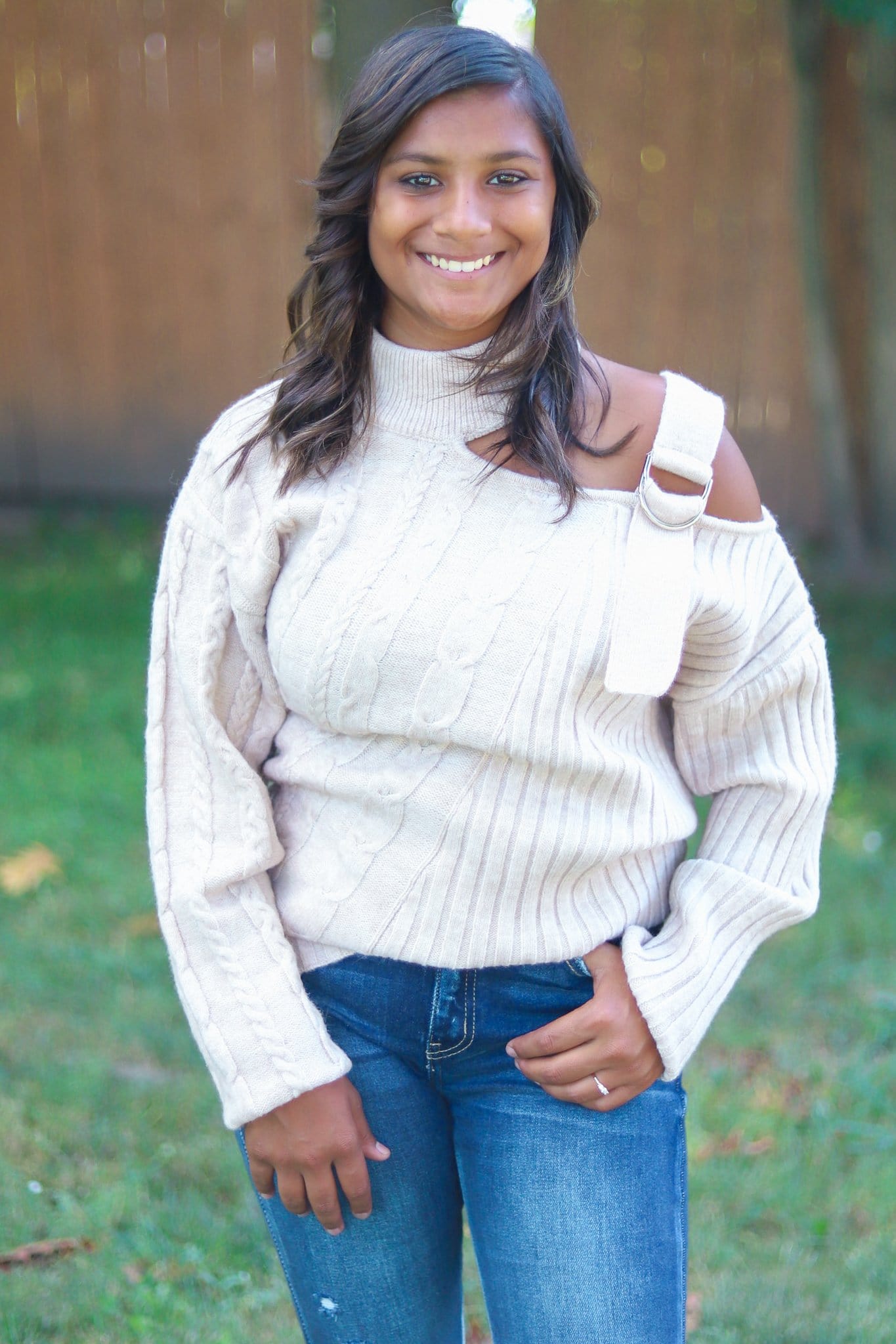 Buckle Shoulder Sweater