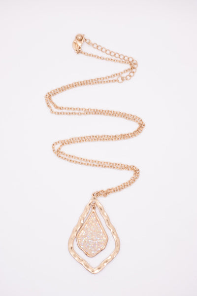 gold crystal pendant necklace