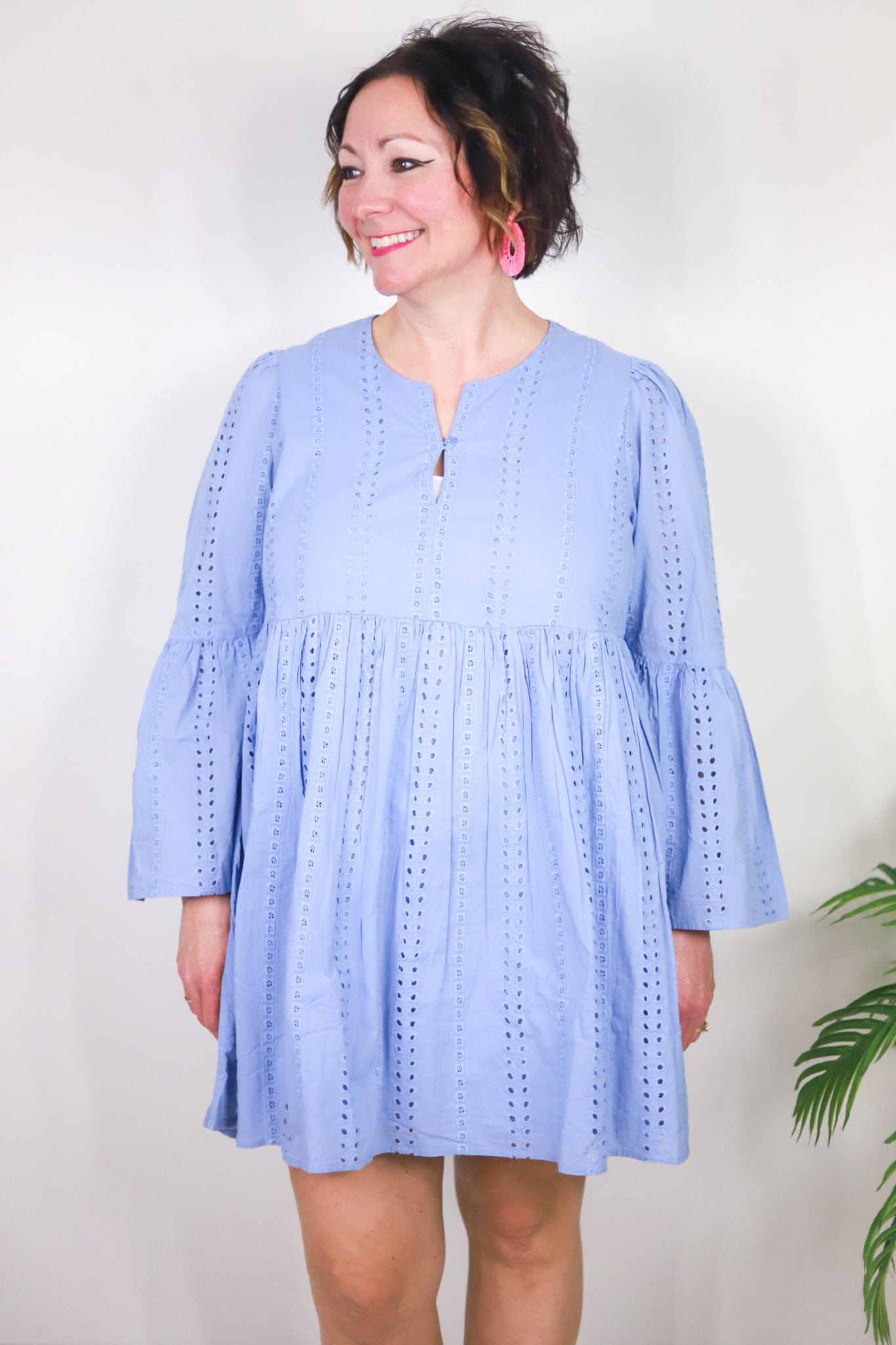 Blue Raylee Eyelet Dress