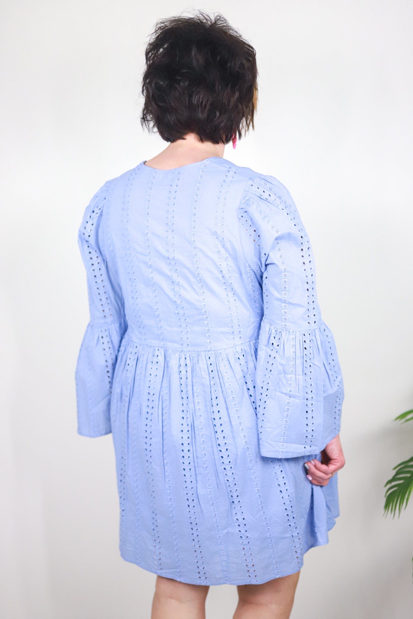 Blue Raylee Eyelet Dress
