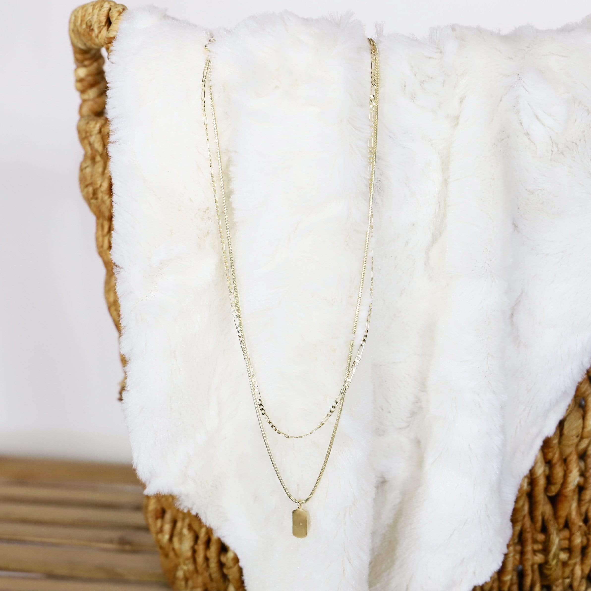 Gold Plated Delicate Double Layer Necklace