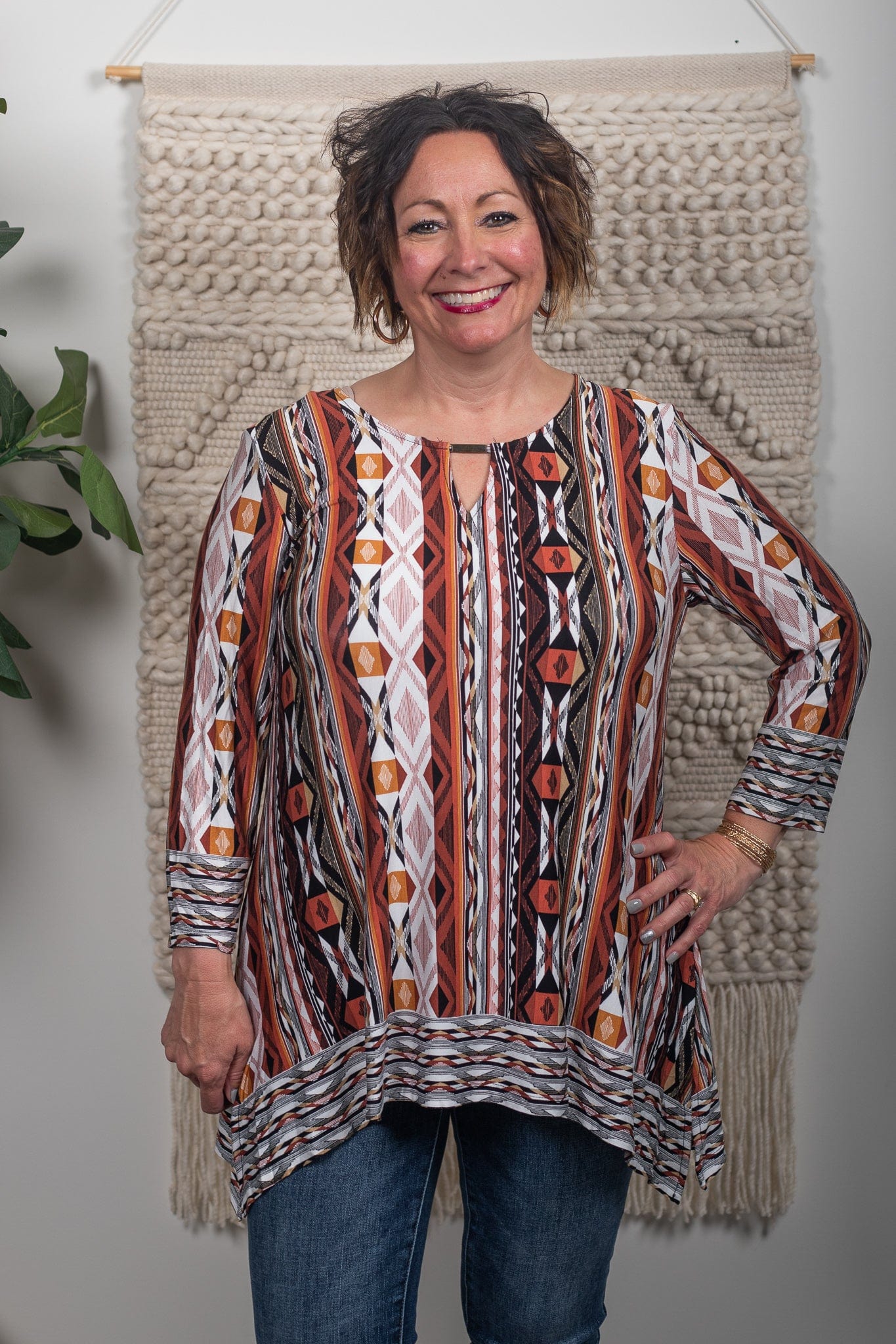 aztec pattern top