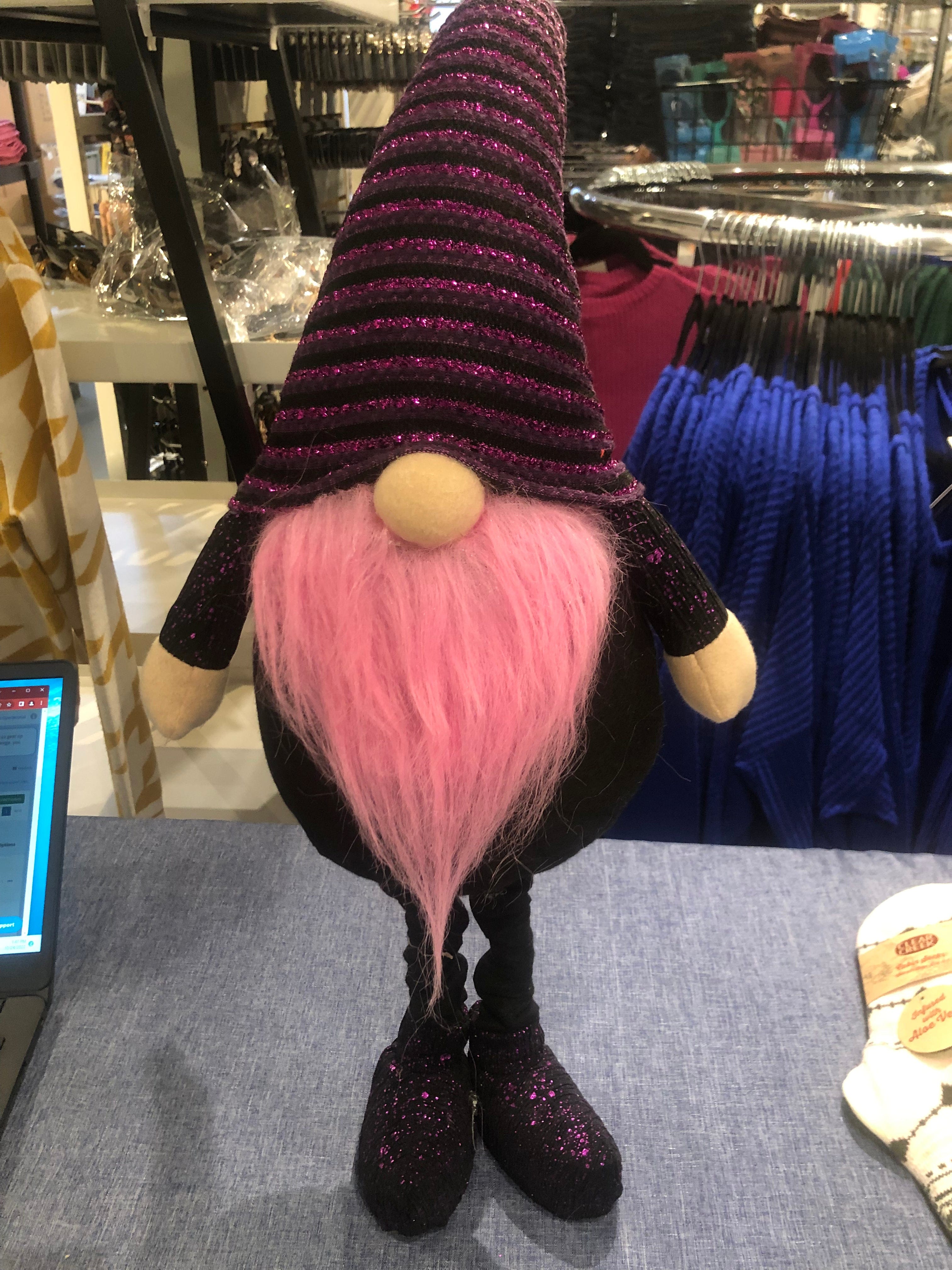 Pink Halloween Standing Gnome