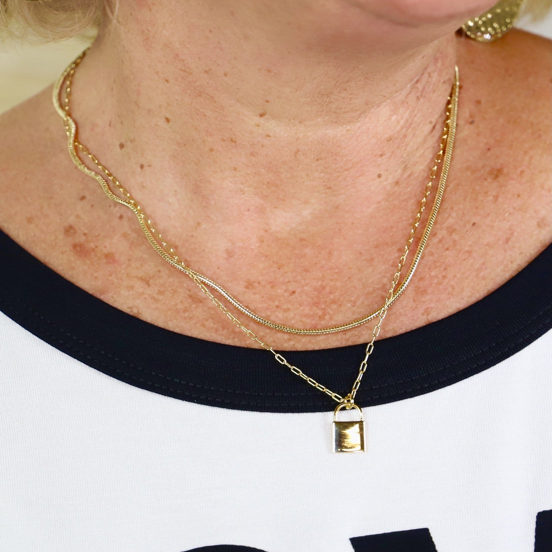 Gold Plated Double Layer Necklace