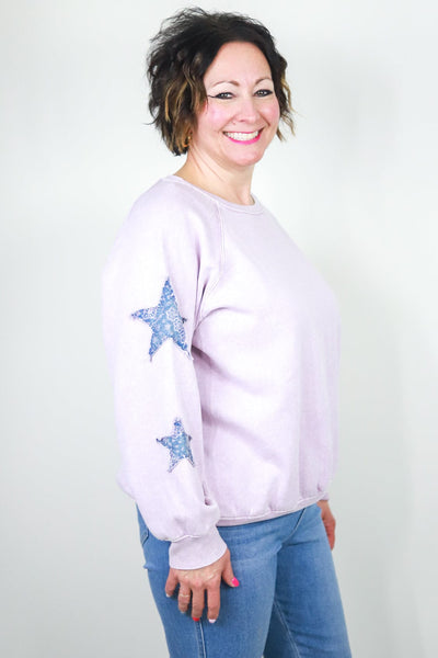 Washed Lilac Popover w/Star Detail