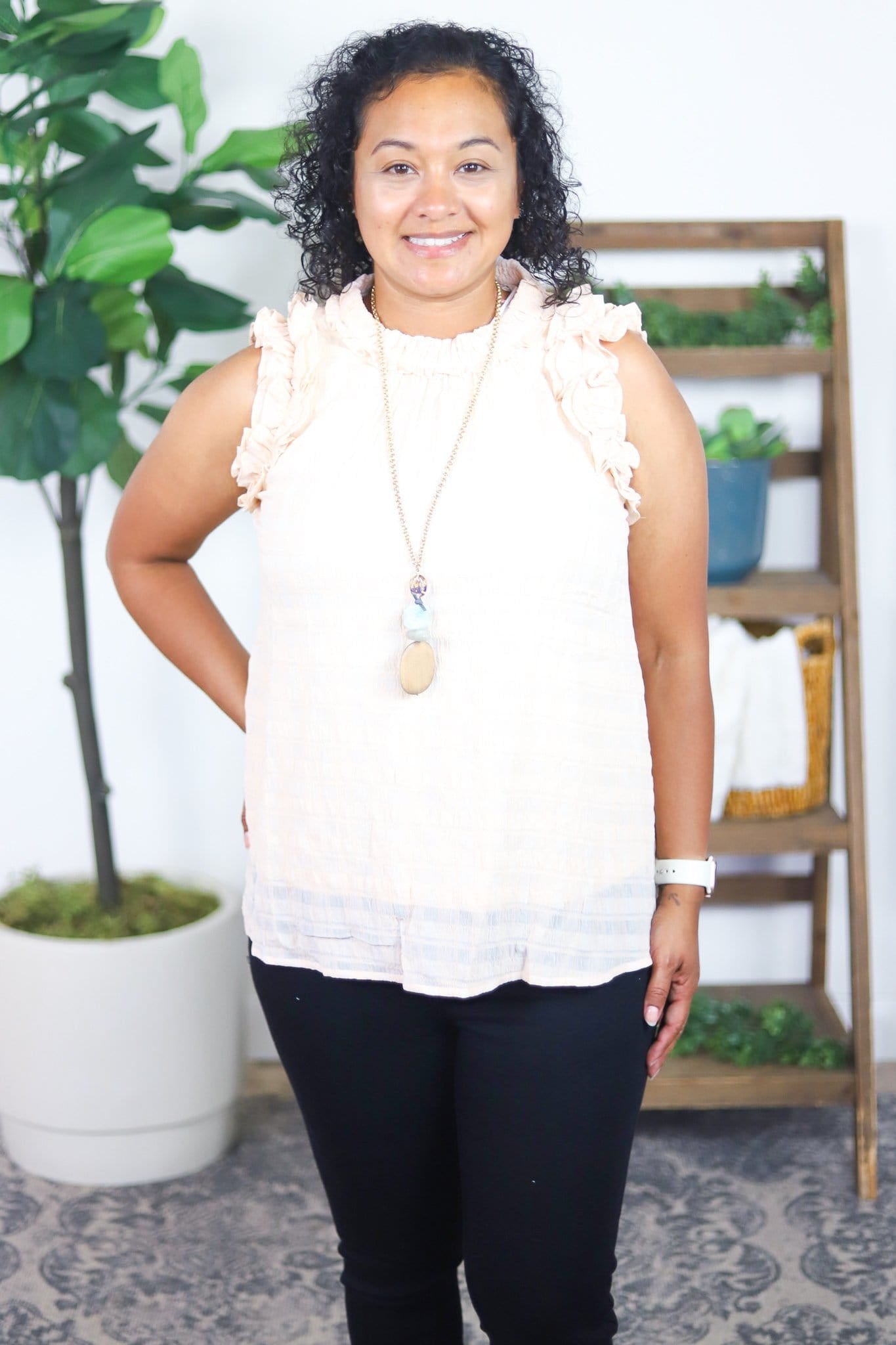 Ruffle Edge Natural Top