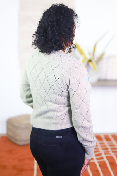 Embroidered Crop Cardigan