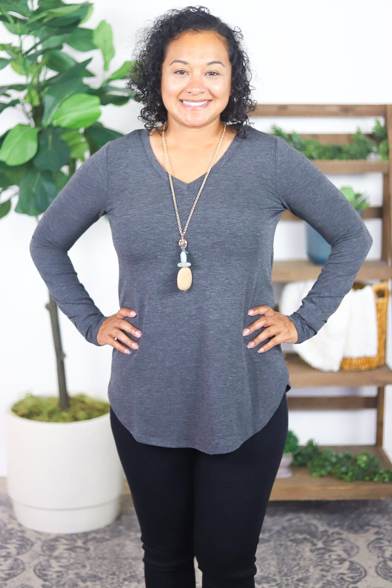 Long Sleeve Vneck - Staple Colors