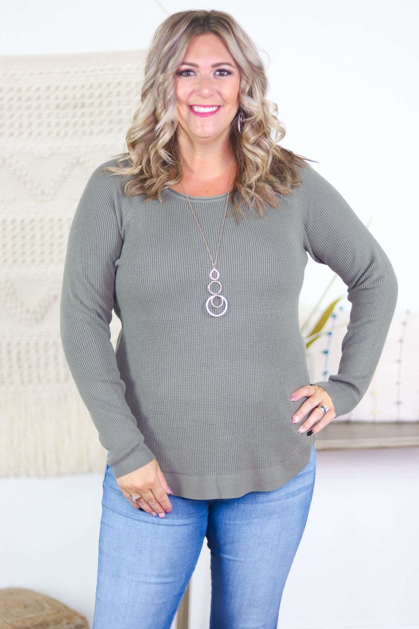 Waffle Raglan Top