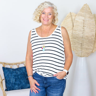 Ivory Stripe Tank