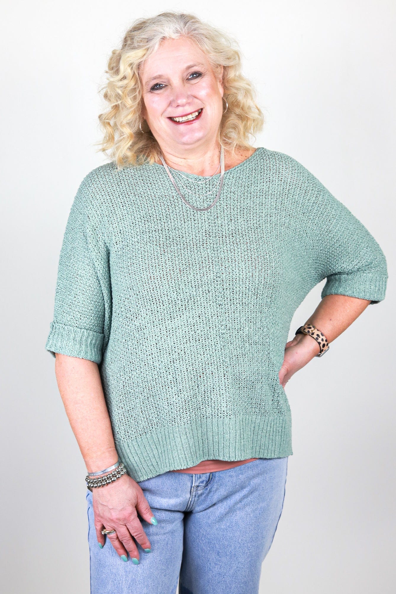 Sage Light Vneck Sweater