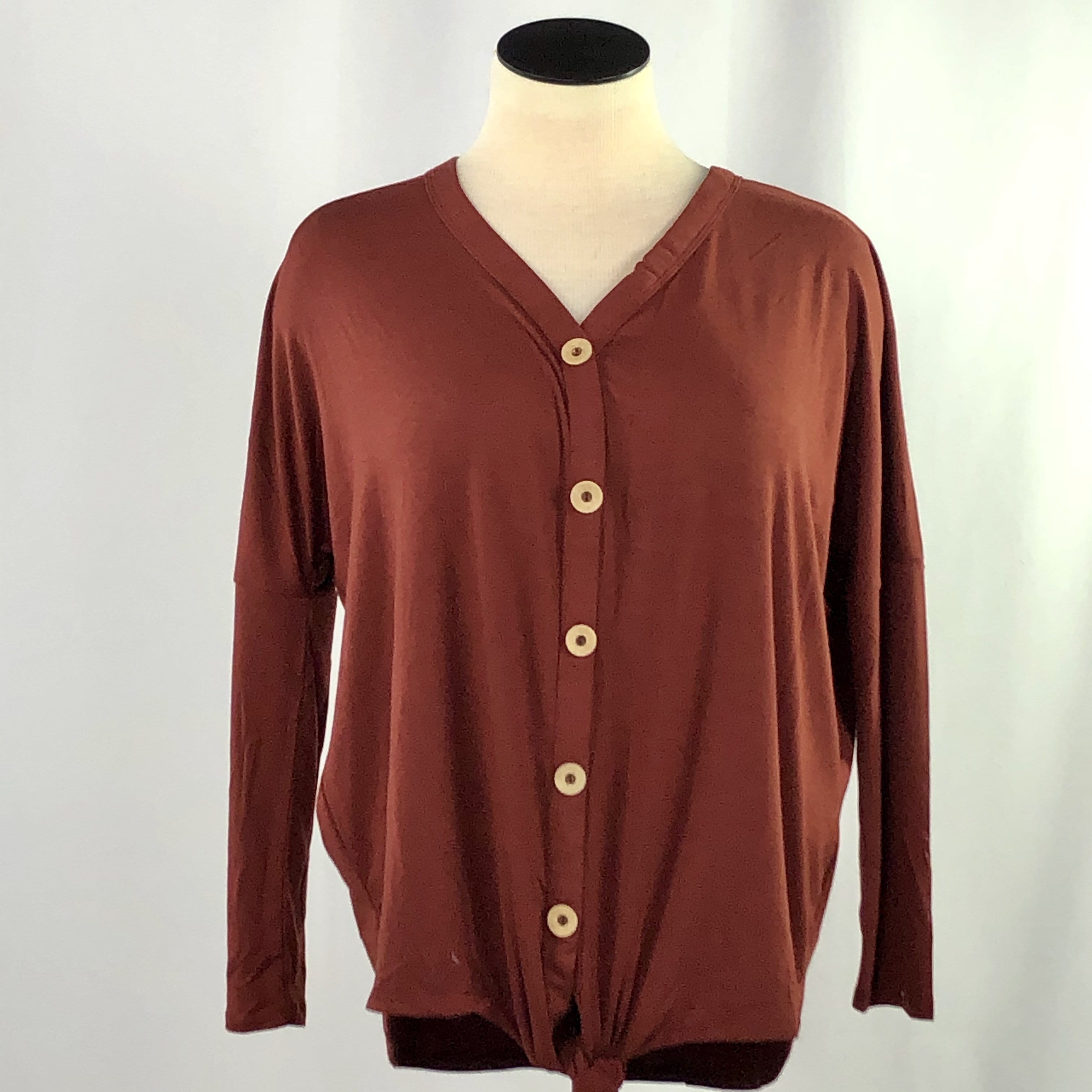 Button Up Front Tie Top