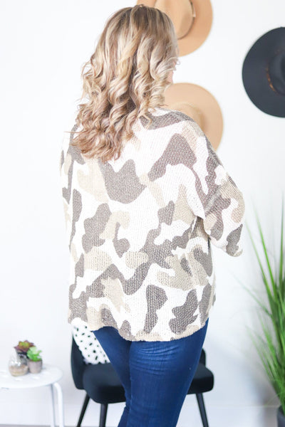 cow print neutral sweater