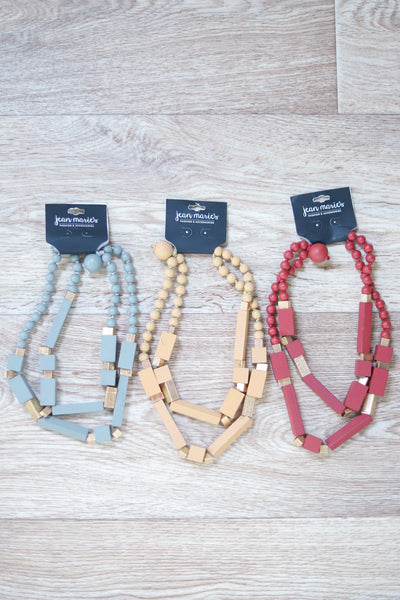 Wood Geo Layer Necklace