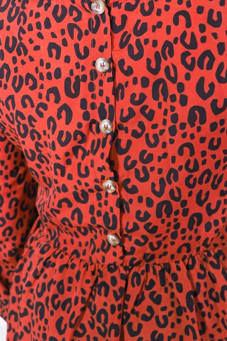 Button Back Animal Print Top
