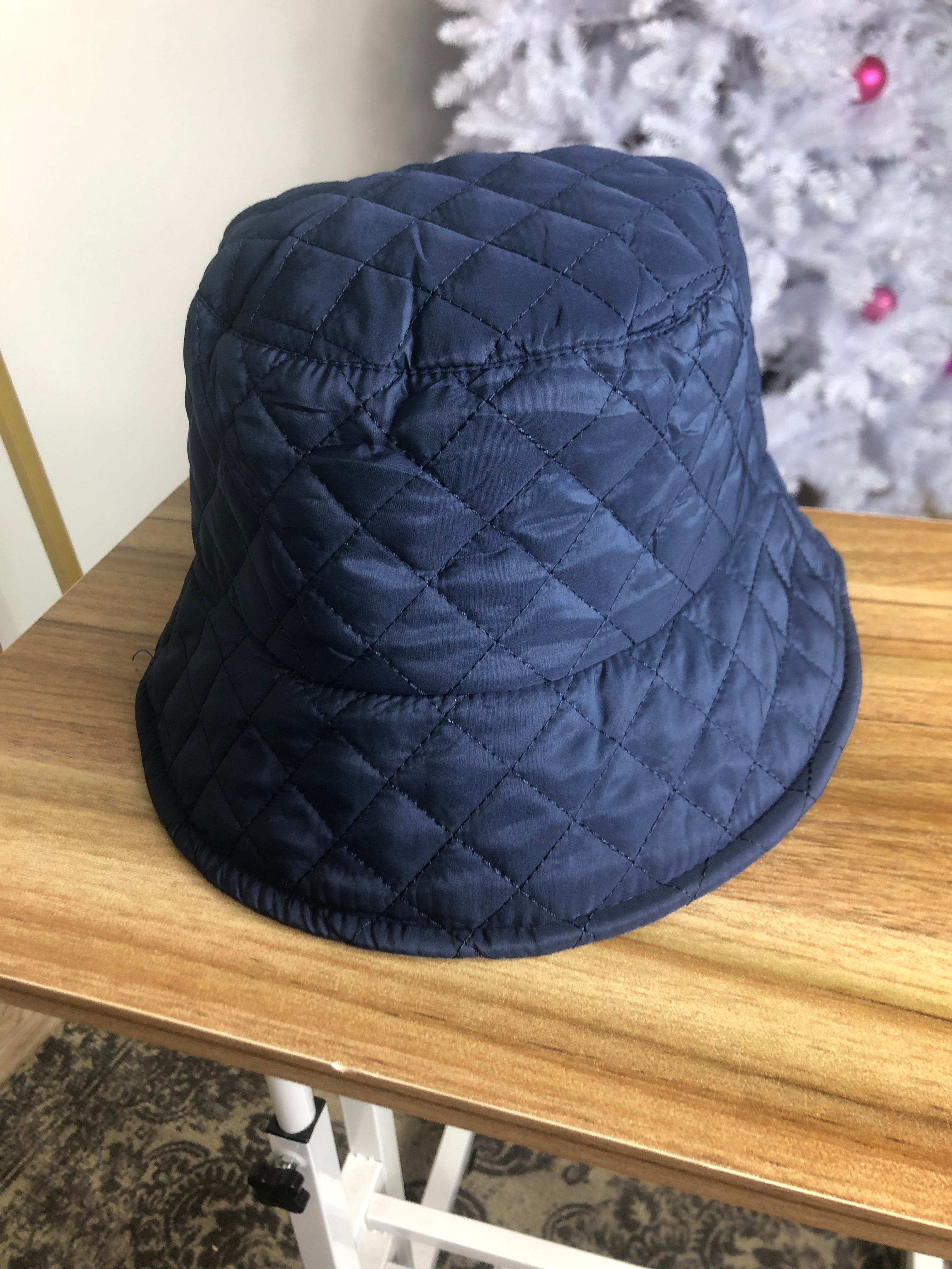 Navy Quilted Bucket Hat