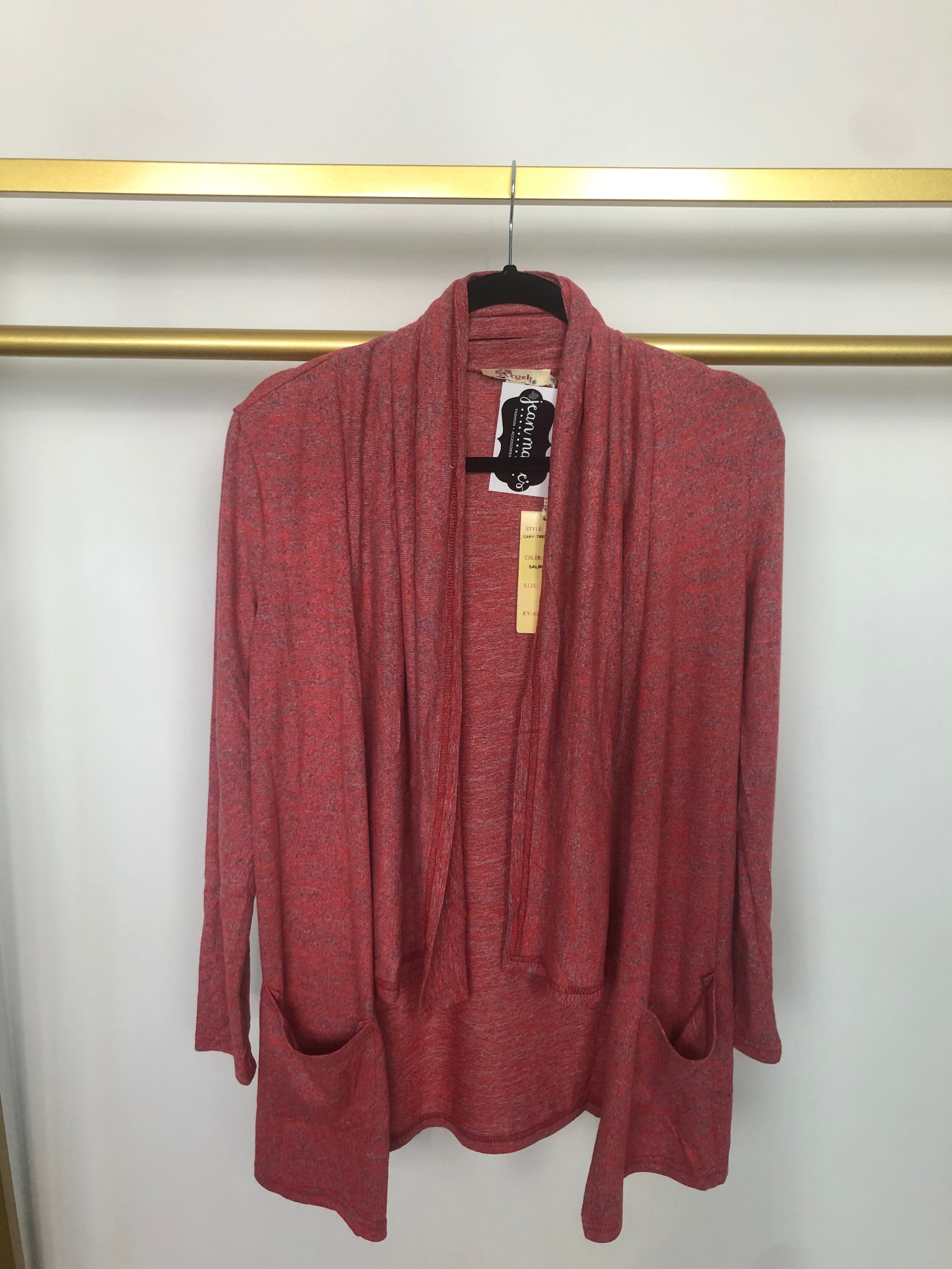 Salmon Asymmetrical Cardigan