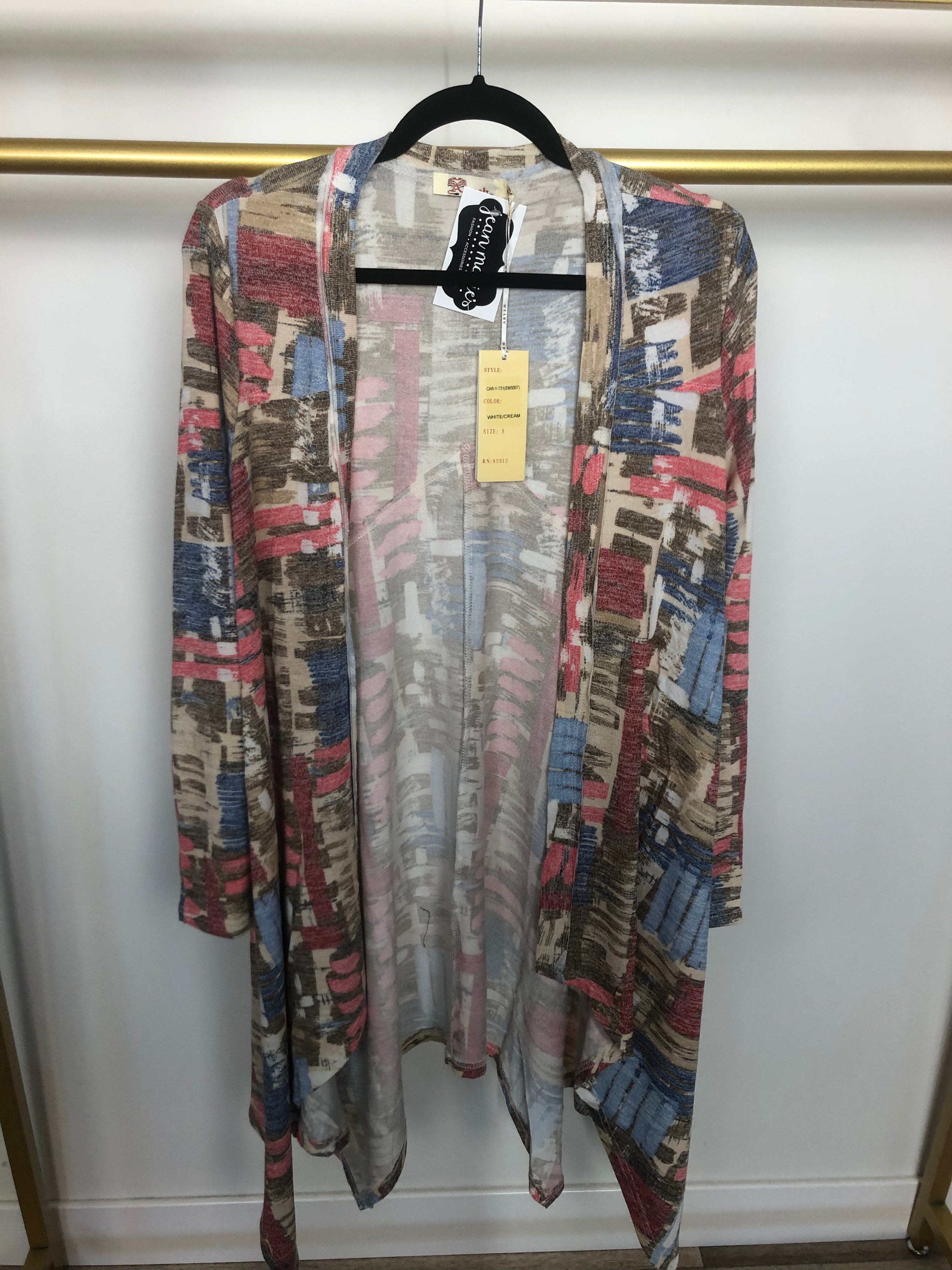 Brushstrokes Asymmetrical Cardigan