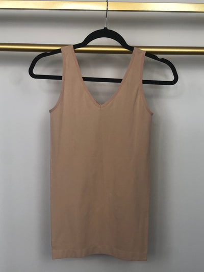 Nude Reversible V U Neck Tank