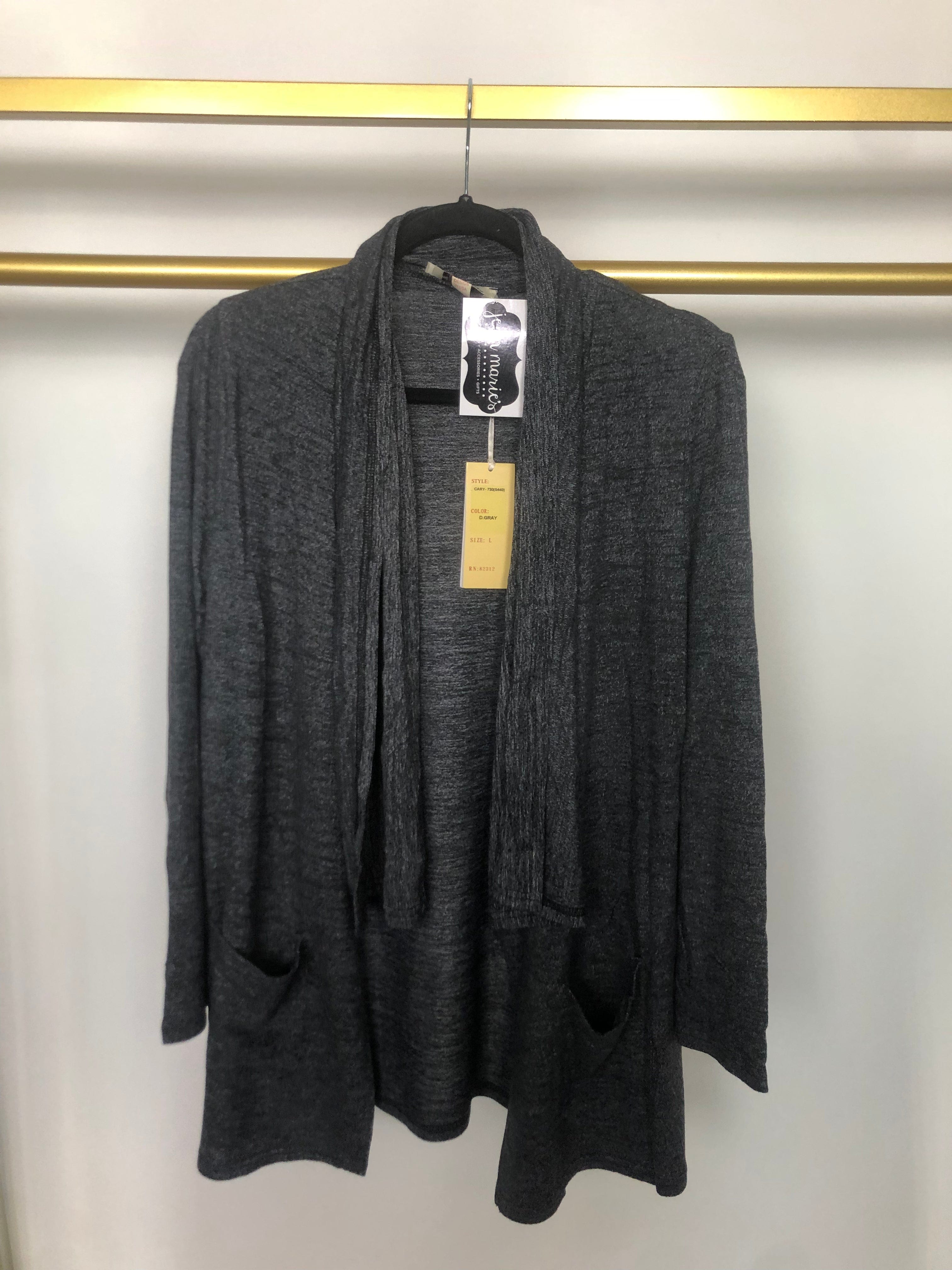 Dark Grey Asymmetrical Cardigan