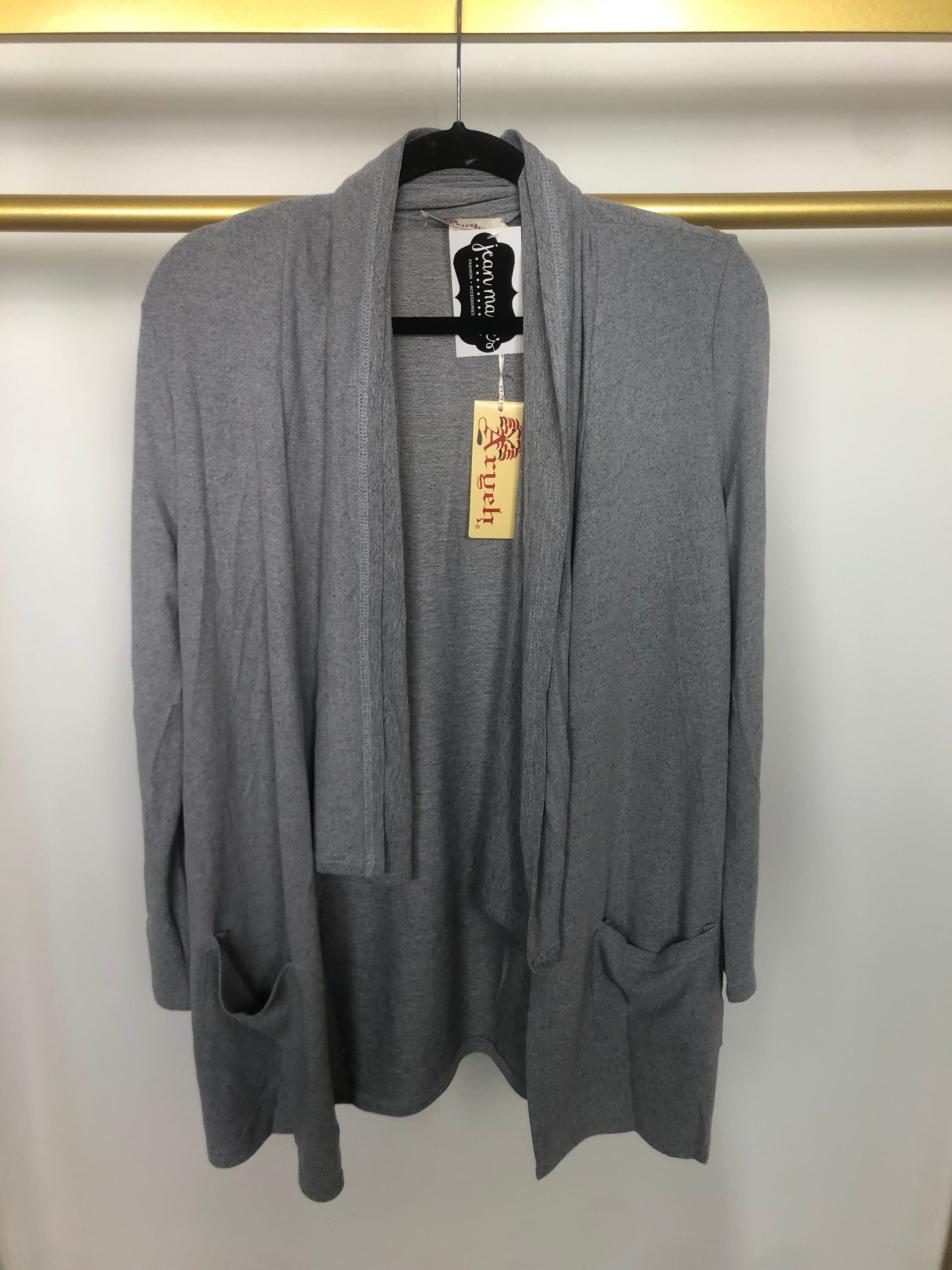 Light Grey Asymmetrical Cardigan